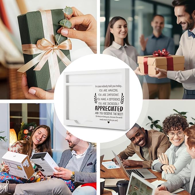 Appreciation Sticky Note Holder, Inspirational Thank You Appreciation Quote Gifts for Leader Boss Women Mentor Coach Manager Employee Coworker Self-Stick Note Pad Holders YBB02