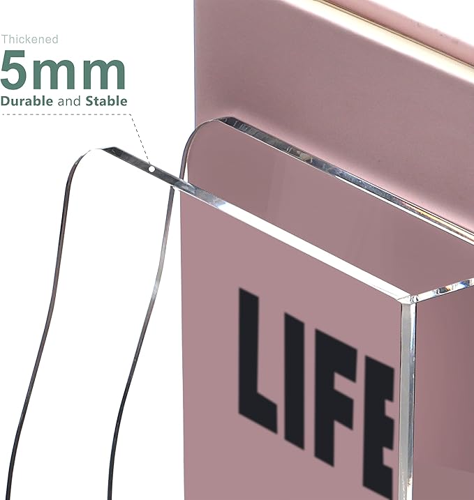 SANRUI Acrylic Magazine File Holder, 6 Vertical Compartments Desk Document Sorter Organizer, Clear Folder Rack Binder Bookstore Workspace Sorters for Office Accessories Organization Storage