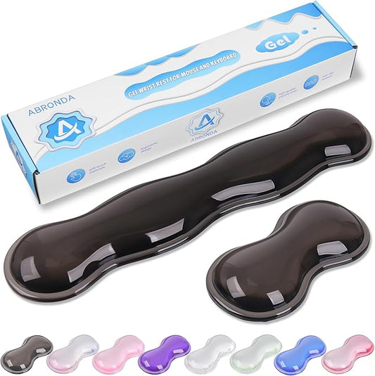 Gel Wrist Rest for Keyboard and Mouse, Wrist Rest for Keyboard, Mouse Wrist Support, Pain Relief, Cool Touch, Non-Skid, Keyboard and Mouse Wrist pad Set