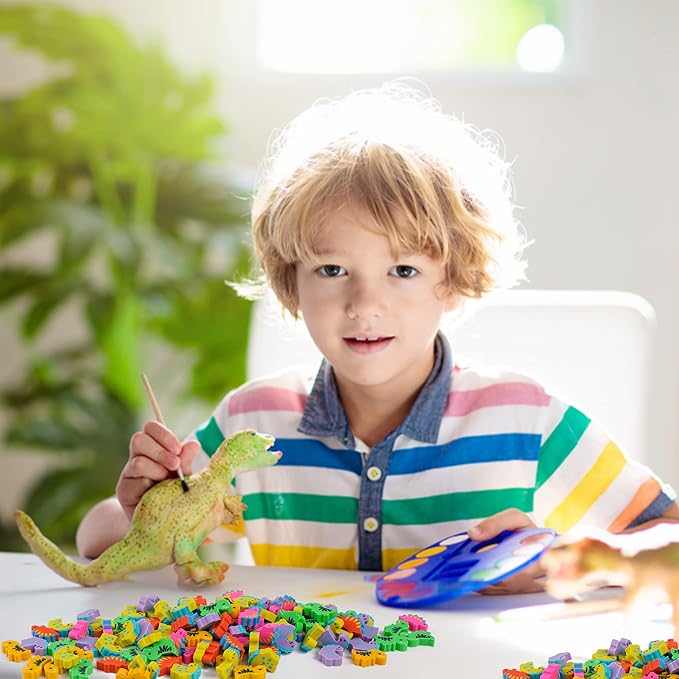 200 Pieces Mini Dinosaur Erasers Bulk Small Pencil Erasers Latex-Free Soft Erasers Pencil Erasers for for Classroom Homework Rewards, Party Favors, Gift Filling