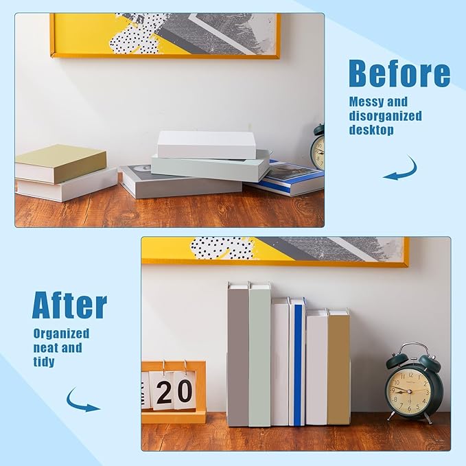 Maitys 32 Pcs Plastic Book Ends Bulk Clear Acrylic Bookends for Shelves Decorative Book Organizer Heavy Duty Holder Office Stoppers Bookshelf Desktop Decor for Movies, CDs, Video Games