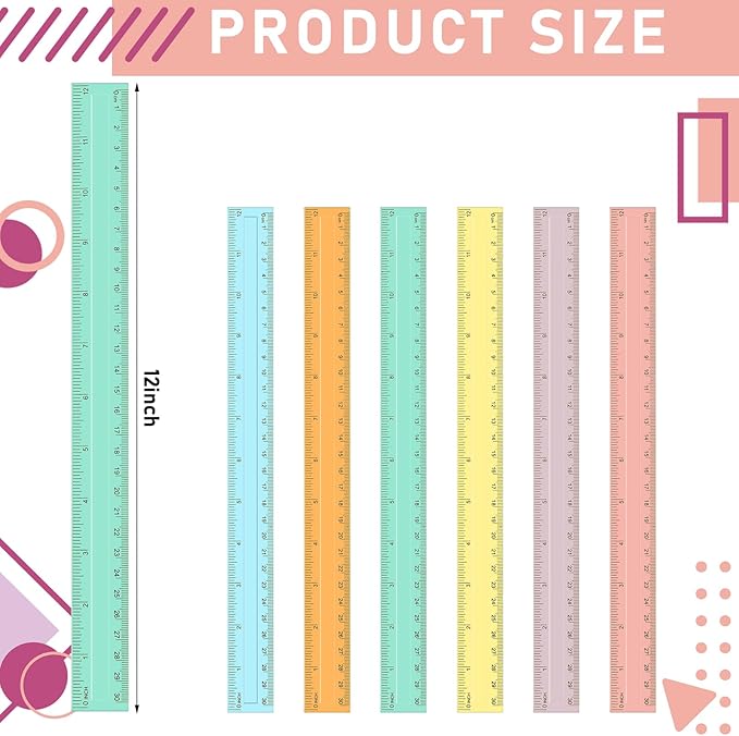 240 Pcs 12 Inch Plastic Rulers Bulk, Back to School Supplies, Assorted Colored Flexible Metric Rulers with Centimeters and Inches Measuring Tool for School Classroom Students(Pastel)