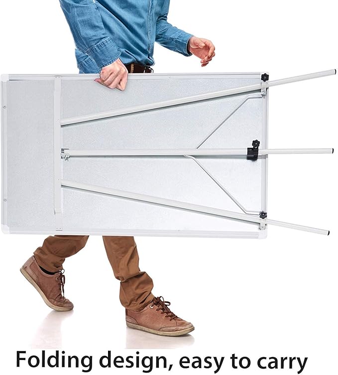 2-Pack Magnetic Dry Erase Easel Set – 36" x 24" Adjustable Height Whiteboard with Tripod Stand, Flipchart Paper, Magnets & Eraser, Great for Office, Classroom & Presentations -White Frame