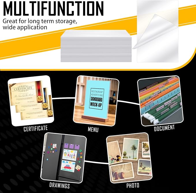 Sherr 200 Pcs 10 Mil Thermal Laminating Sheets 11 x 17 Inch Laminating Pouches 11-1/2 x 17-1/2 Inch Clear Lamination Sheets A3 Size Menu Size Hot Glossy Laminator Sleeves for Sealing