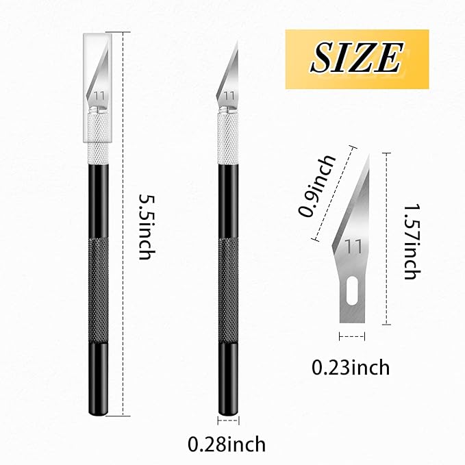 JTIEO Exacto Knife Set,74 Pack Hobby Knife with 4 Upgrade Sharp Hobby Knives and 70 Spare Exacto Knife Blades for Art,Stencil,Scrapbooking (Black)