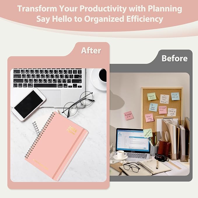 2026 Planner, Weekly and Monthly Calendar Academic Planner, Jan 2026 - Dec 2026, Planning Agenda Book for Desk Accessories and School Supplies - Letter Size (8.5'' x 11'')