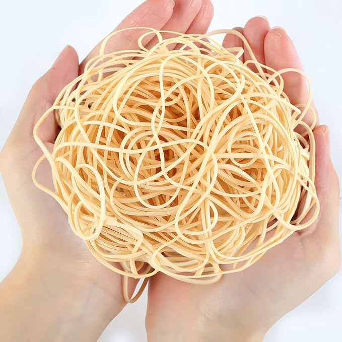Rubber Band, 90 Pcs Light Beige Rubber Bands, Size 19 Strong Elastic Band Loop Office Supplies, Suitable for Office School Home