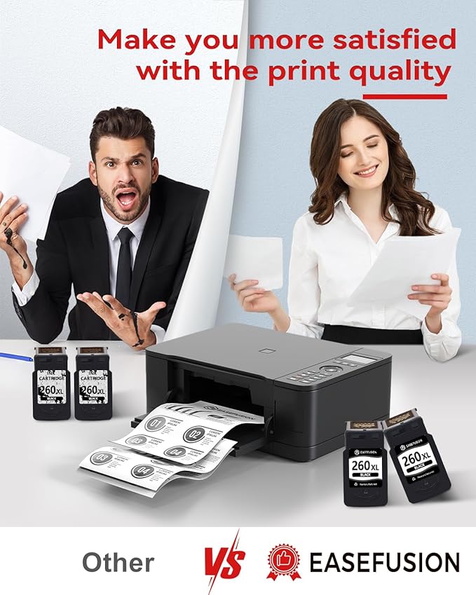 260XL Replacement for Canon 260XL PG-260 Black Ink Cartridges 260 PG260 Compatible with Canon Pixma TS6420a TS6420 TR7020a TS5300 TS5320 TR7020 Printer Ink Cartridges (2 Black)