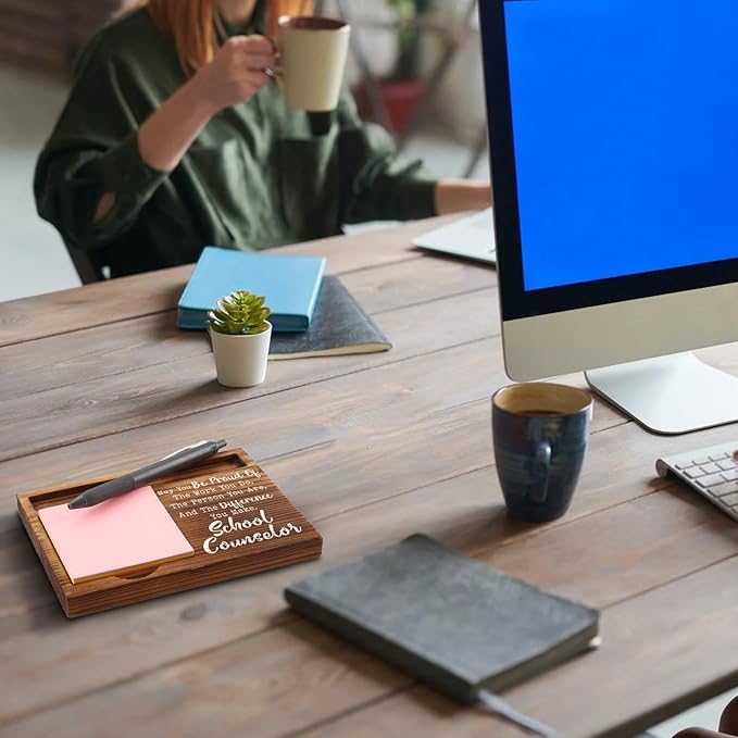 School Counselor Appreciation Gifts, Thank You School Counselor Gifts, School Counselor Gifts for Women, Men, School Counselor Office Desk Decor Self-Stick Note Pad Holders ZSS10