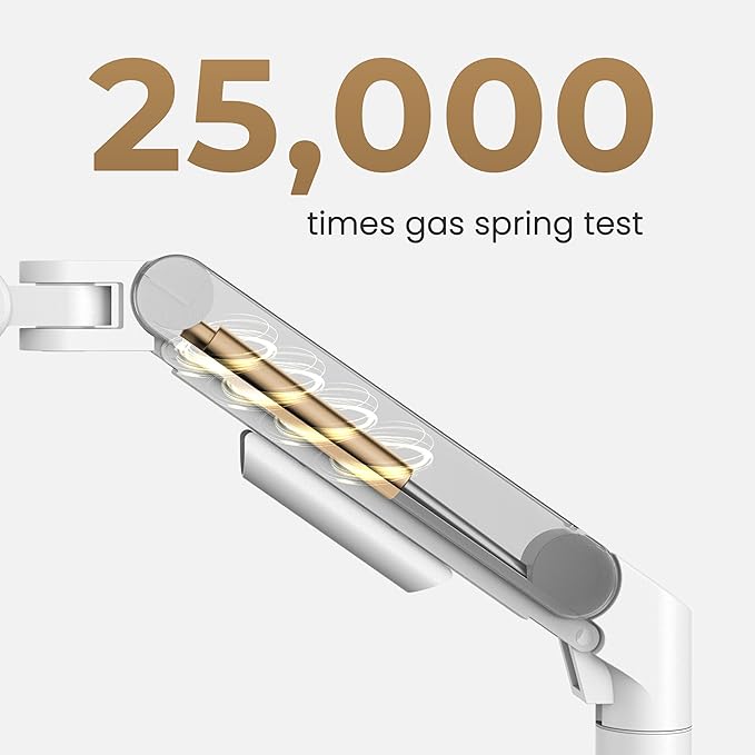BenQ BSH02 Ergo Monitor Arm -Gas Spring Monitor Stand for Up to 45'' & 44lbs Screens, Heavy Duty, Quick Installation, No Sagging, Top Clamp and Grommet Base, Reinforcement Plate, VESA 75x75 &100x100mm