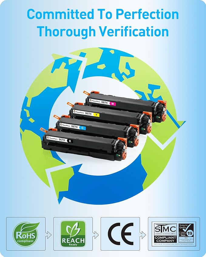 MasaiMara 067H 067 H High Capacity Compatible Toner Cartridges Replacement for Canon imageCLASS LBP633Cdw LBP632Cdw MF652Cdw MF653Cdw MF654Cdw MF656Cdw Printer(Black Cyan Magenta Yellow, 4-Pack)