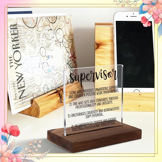 Appreciation Gifts for Supervisor, Inspirational Office Decor Gifts for Supervisor, Motivational Gifts for Supervisor,Modern Acrylic Desk Plaque with Inspirational Quotes, 10 x 10 x 1.5 cm,XXD42