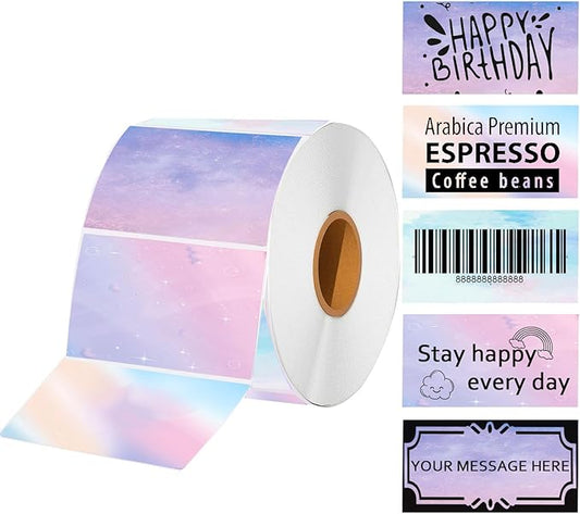 2.25 x 1.25 Thermal Labels - Self-Adhesive Address Shipping Barcode Stickers, Compatible with Rollo & Zebra & MUNBYN, 800 Labels for Printer, Color