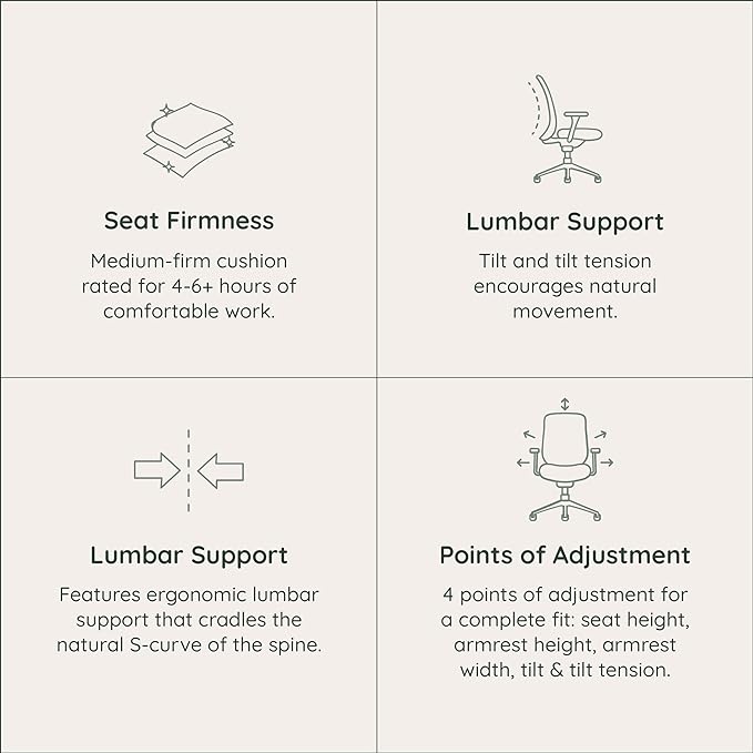 Branch Daily Chair - Vegan Leather Office Chair with Swivel, Lumbar Rest, and Adjustable Armrests - Comfortable Seating for Improved Posture and Productivity - Mahogany