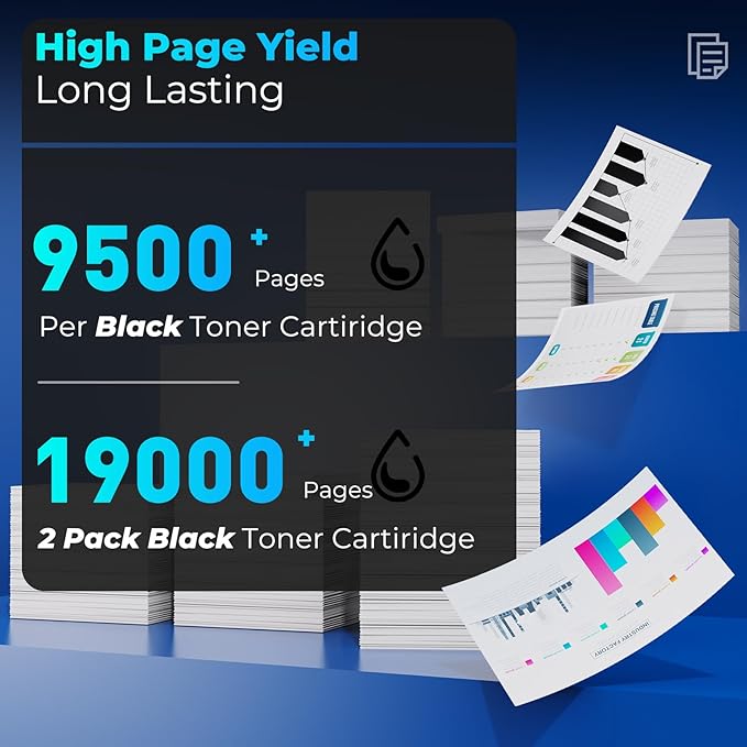 148X Black High Yield Toner Cartridge W1480X 4001n 4101fdw 4001dn Toner 2 Pack Replacement for HP 148X 148A Toner Cartridges HP148X Work with HP Laser Jet Pro 4001n 4001dn 4001dw MFP 4101fdw 4101fdn