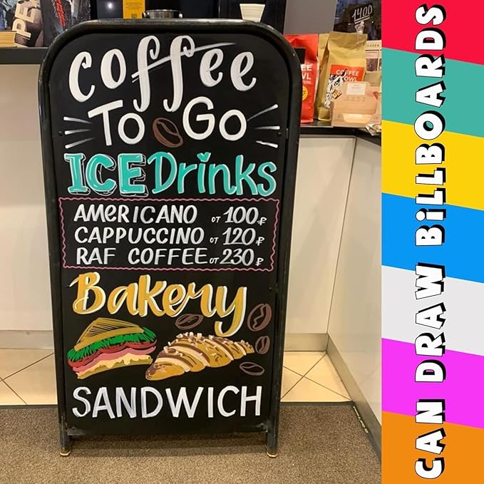 SMOOTHERPRO Chalk Marker, 10mm Liquid Chalk Markers, 3-in-1 Nib Washable Window markers for Glass Mirror, 8 Colors Erasable Chalkboard Markers for Blackboard