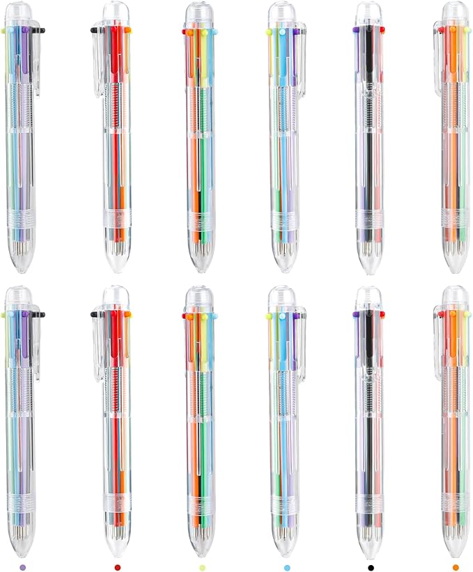 Valentines Classroom Favors 12 PCS Ballpoint Pens for Student Classroom Must Have Colored Pens Ballpoint School Supplies Party Favors Office Supplies Back to School Gifts for Students Son Daughter