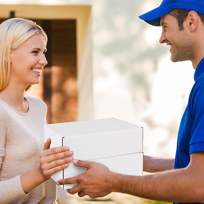 Shipping Boxes 7x5x2 inches White Small Mailing Boxes 25 Pack Cardboard Corrugated Box Mailers