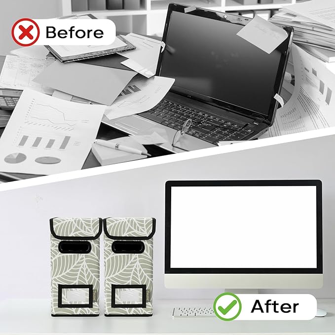 BALEINE File Organizer Box with Lid, Collapsible File Folder Organizer with Plastic Slide, Hanging File Folder Box for Office Document Storage (1 Pack, Antique Foliage, S)