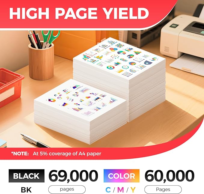 GPR55 GPR-55 High Yield Toner Cartridges Set 4-Pack Replacement for Canon GPR55 GPR-55 Toner Compatible for Canon imagerunner Advance C5535i C5540i C5550i C5560i Printers Ink Black Cyan Magenta Yellow