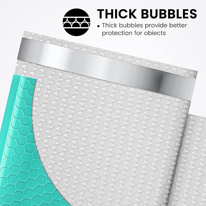 Fuxury Bubble Mailers 6x10" 100 Pack Teal Padded Envelopes Usable Size 6x9" Mailing Envelopes Bubble Padded Opaque Shipping Bags for Mailing,Packaging, Small Business, Boutique #0