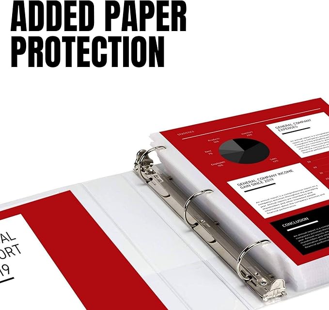 Performore 3 Ring Binder, 2.5" Professional Round Ring, Presentation Folder for Standard Pages with Inside Pockets, Customizable Clear View White Binder (12 Pack) - Ideal for Office Supplies