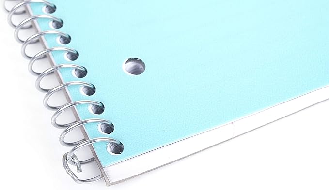 Mintra Office Durable Spiral Notebooks, 1 Subject, (Teal, Wide Ruled 3 Pack), 100 Sheets, Poly Pocket, Moisture Resistant Cover, Strong Chipboard back, For School, Office, Business