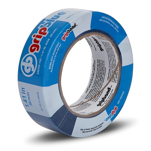 Blue Painters Tape 1.5 Inch Wide, 1 Roll Masking Tape - Perfect for Precise Lines on Walls & Trim, Multi-Surface, Residue-Free, Easy Removal - Ideal for Indoor & Outdoor Use, 1.41in x 60yds