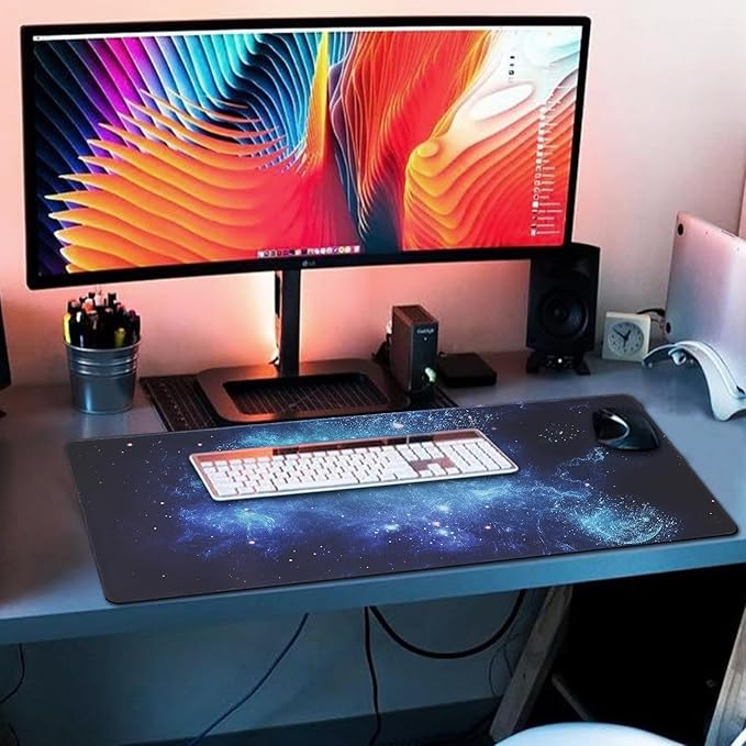 XXL Gaming Mouse Pad 35.4x15.7 Professional Large Mouse Pad & Computer Game Mouse Mat-90x40 Spacebluedot