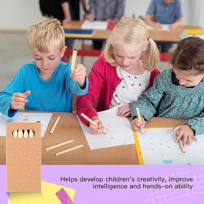 Faccito 150 Packs Mini Drawing Colored Pencils for Kids 3.5 Inch Portable Short Fat 6 Different color Pre Sharpened Pencils in Bulk for Children Painting Classroom School Supplies