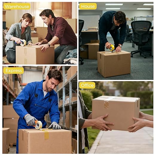 Transparent Packing Tape 24 Rolls (3 Inch x 55 Yards, 2.0 Mil) | Wide Heavy-Duty Clear Sealing Tape for Industrial & Warehouse Use | Super Strong Adhesion | Fits 3-Inch Tape Guns