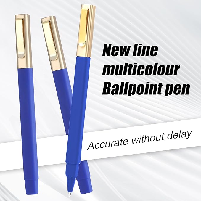 12 Pack Gel Pens Blue 0.5mm Medium Point Blue Gel Ink Pens with Cap Quick Drying Ballpoint Pen Smooth Writing Fine Point Pen for Journaling School Office Supplies