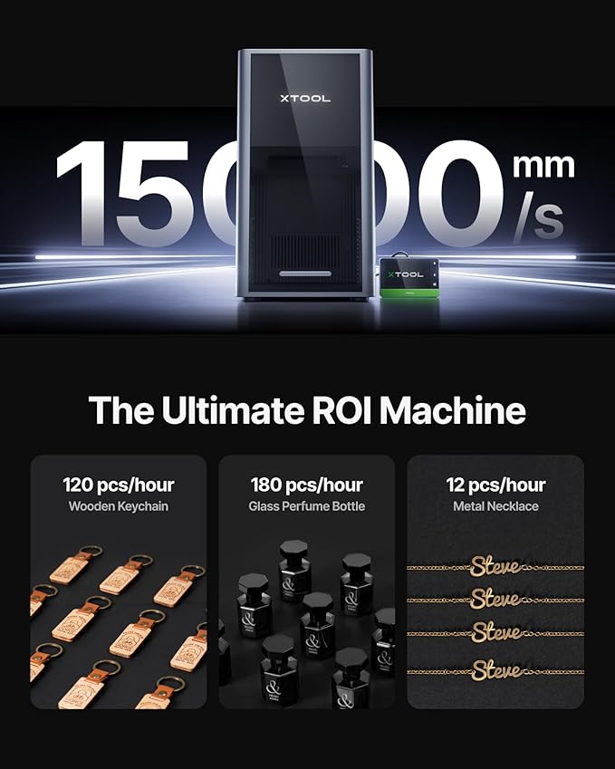 xTool F2 Ultra Single 60W MOPA Fiber Laser Engraver, 100+ Color Metal Engraving, Dual 48MP Cameras, Auto Streamline, 15,000mm/s Ultra-Fast, AI Powered 3D Laser Engraving Machine