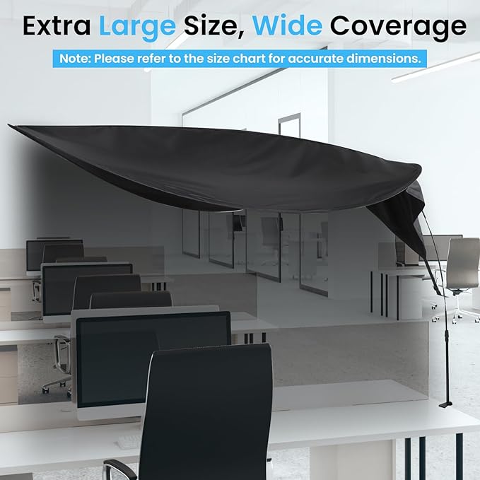 Adjustable Office Cubicle Desk Shade –Blocks Light and Visual Distractions,70" Extra-Large Portable Shade for Office Cubicles and Desks