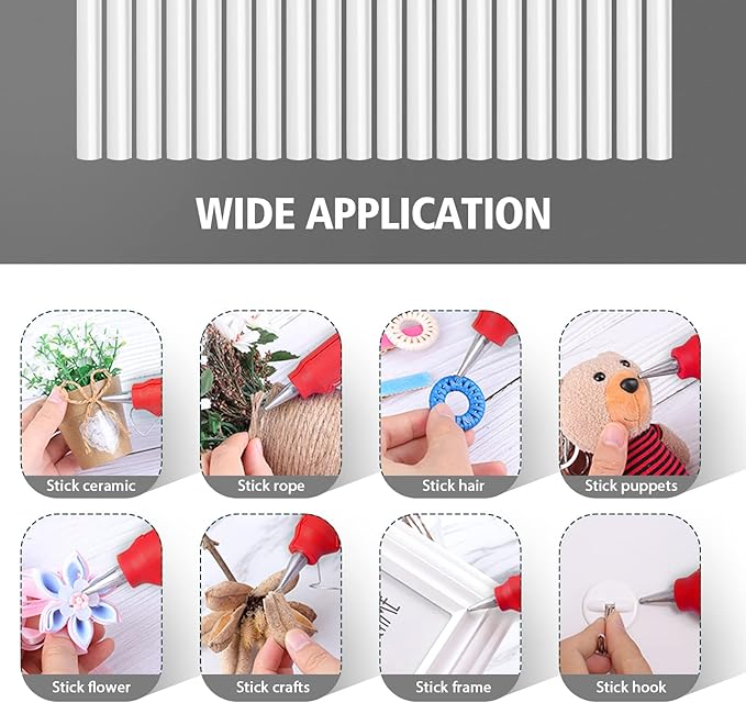 LIVOWALNY Mini Hot Glue Gun Sticks, 20 PCS 5.9" Length 0.27" Diameter Hot Melt Glue Gun Sticks, Hot Glue Adhesive - Compatible with Most Glue Guns for Kids Adults DIY Sealing Repairing