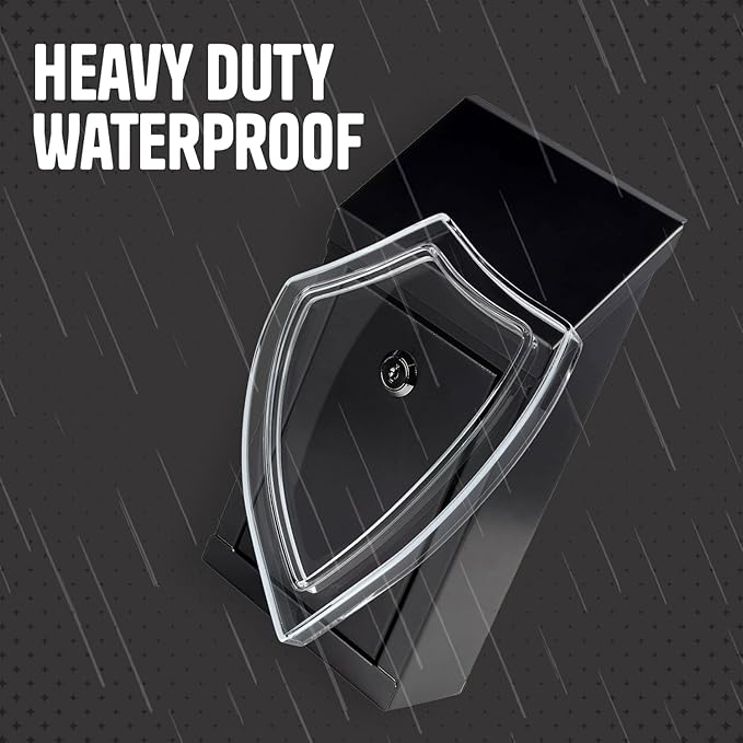 Metal Donation Box-Suggestion Box with Slot and lock-Cash Lock box for Money-Waterproof Drop Box-Comment and ballot voting box-comes with pre-drilled holes for easy wall mounting 10x6x2.5"(Black)