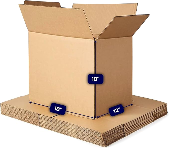 6 Pack Sturdy Cardboard Moving Boxes 18x18x12 – Durable Shipping, Packing, and Medium Storage Boxes for Long-Distance Moves – Versatile Moving Supplies for Packing and Shipping Needs