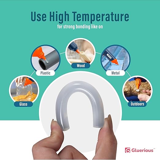 100 pcs Full Size Hot Glue Sticks for Large Glue Gun, 0.43x6 inches Large Glue Sticks, Bulk-Pack for Arts Crafts DIY Fabric Gluing & More