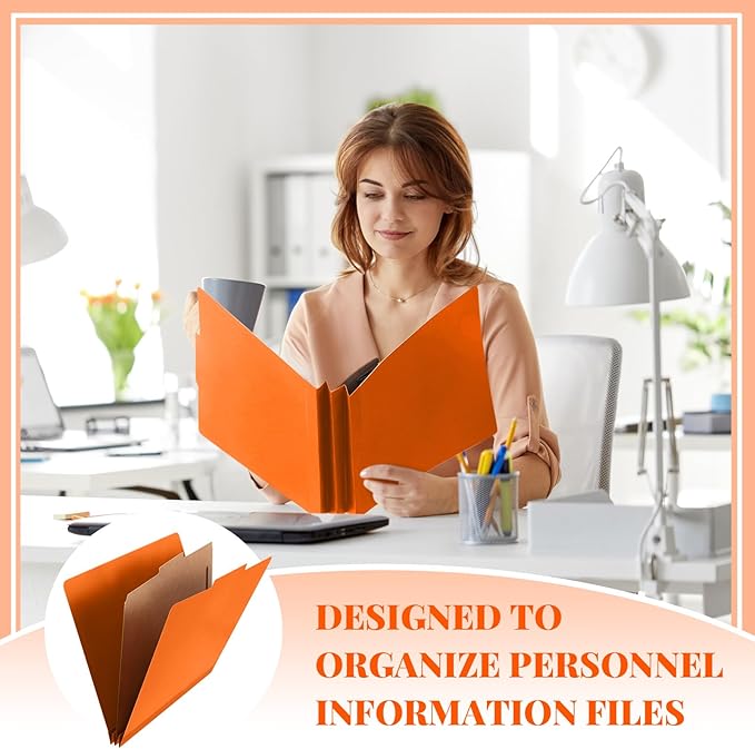 Skyygemm 72 Pcs Classification Folders Letter Size, 1 Divider Pressboard File Folder with Fasteners, Expanding File Organizer Bulk for Teachers, Clergy, Office, Church, Christmas Donations (Orange)