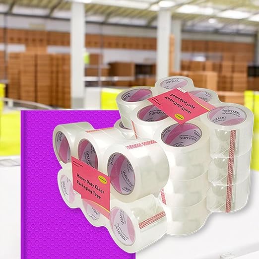 iMBAPrice 3-Inches Clear Packaging Tape, 6 Roll of 110 Yards (24 x 330 Feet) Long 3" Wide Shipping Tape for Box Office Moving Packaging Shipping