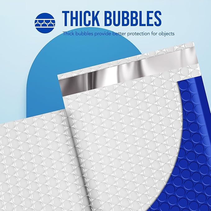 Fuxury Bubble Mailers 8.5x12 Inch 250 Pack Royal Blue Large Bubble Envelopes Bulk Opaque Cushioning Mailer for Small Business Mailing Books Clothes Makeup Supplies #2