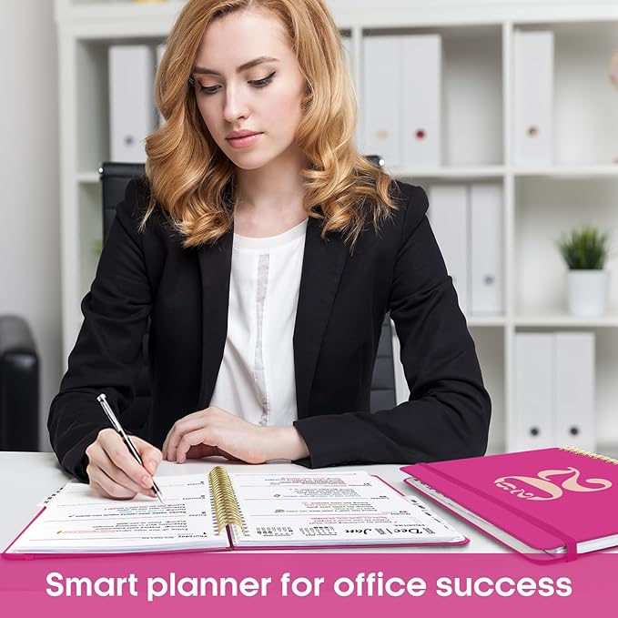 2026 Planner, Weekly and Monthly Calender Planner, Jan 2026 to Dec 2026, Hardcover 2026 Calendar Planner Book with Tabs & Inner Pocket, Office Home School Supplies for Women & Men - A4 (8.5" x 11"), Fuchsia Pink