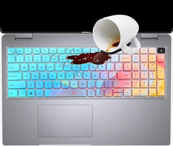 Cute Keyboard Cover for Dell Latitude 3550 5550 5540 5520 5521 3540 5531 5530 15.6" Laptop, Dell Precision 3591 3590 3581 3580 3571 3570 3560 3561 15.6" US Laptop Keyboard Skin -Stylish Colorful
