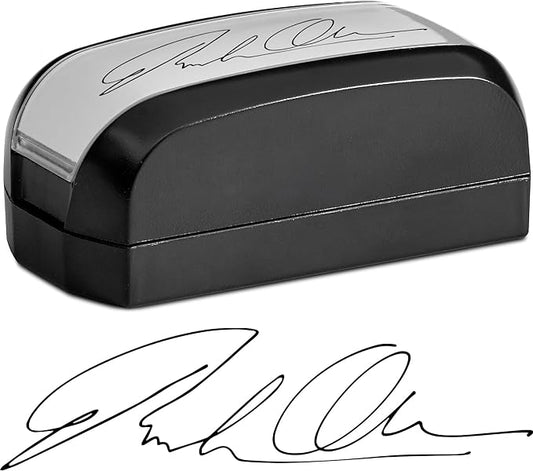 MaxMark Custom Signature Stamp - Small Size Pre-Inked Pocket Stamp Customized with Your Signature