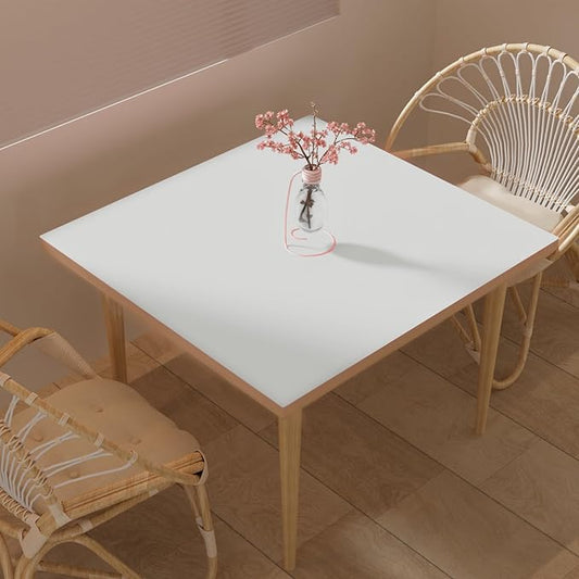 Leather Table Cover,1.8mm Thick,42x42 Inch Table Protector,Table Protector for Dining Room Table,Dining Table Cover,Table Cover Protector(Grayish White+Grayish White,42x42)