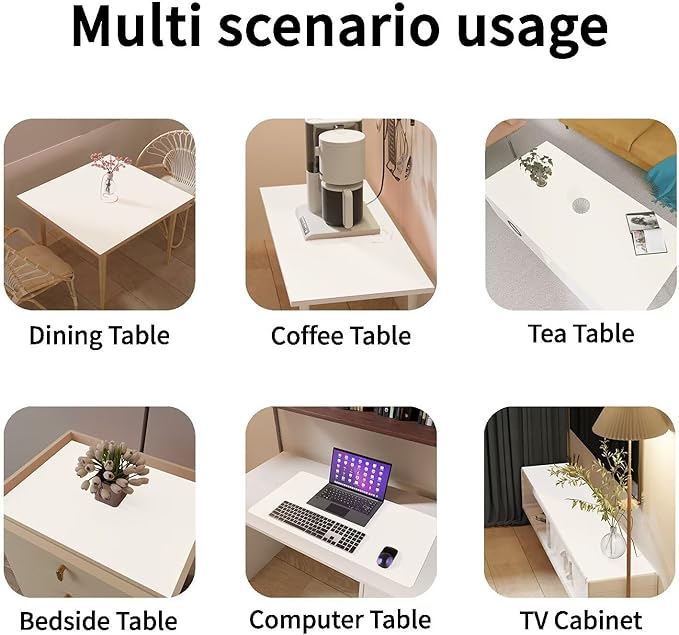 Leather Table Cover,1.8mm Thick,36x54 Inch Table Protector,Table Protector for Dining Room Table,Table Protectors for Rectangle Tables.(White+White,36x54)