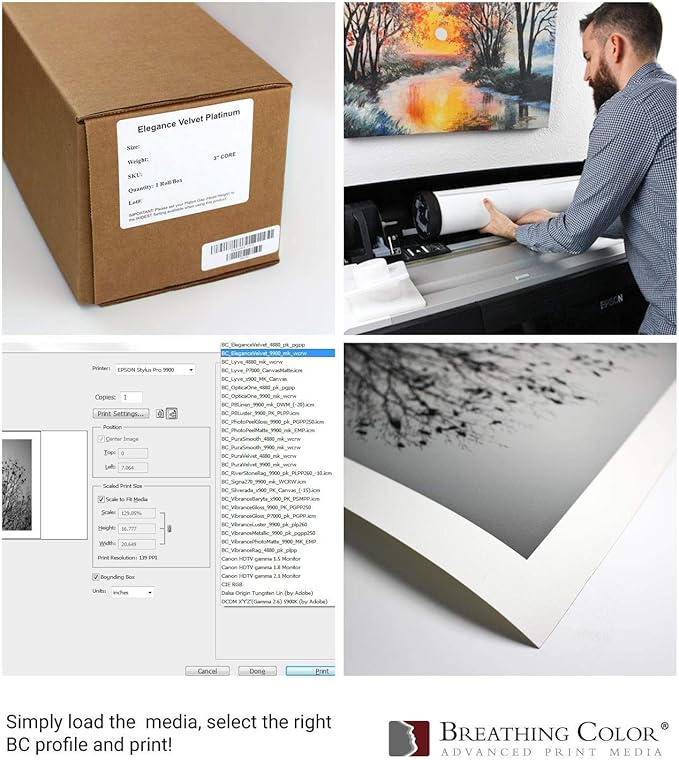 Elegance Velvet 8.5 in x 11 in, 25 Sheets is a Premium Matte 310 gsm, Cold Pressed Bright White Museum Grade Fine Art Inkjet Paper, Compatible with Most Dye-Based and Pigment Printers