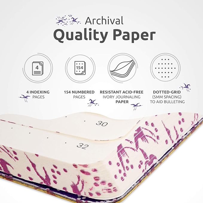 Lay Flat Large B5 Dotted Journal - Enjoy Bullet Journaling with a Soft Cover 7x10-inch, Non-Bleed Thick 120gsm Paper, Dot Journal in Yellow, Japanese Edge Motif - Faux Leather Dot Notebook