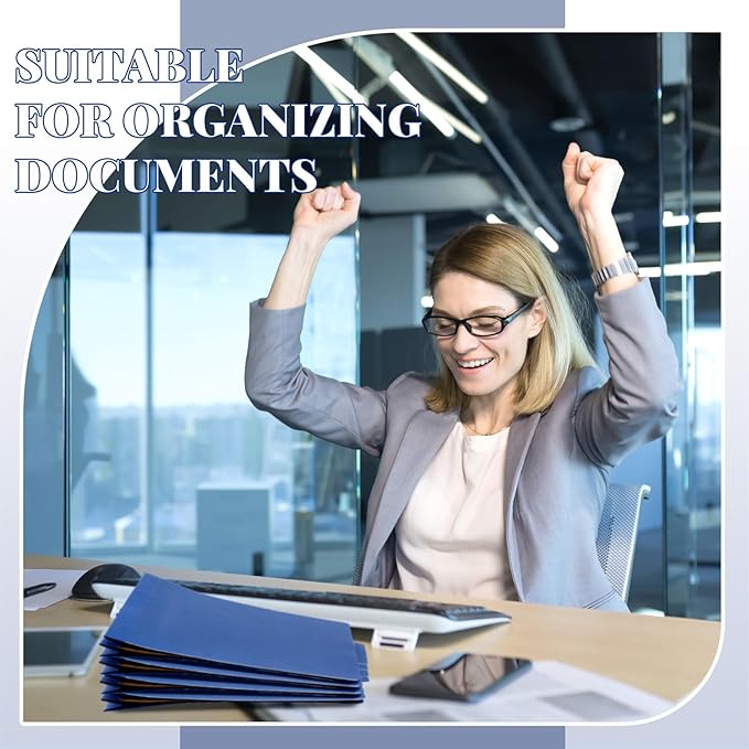 Skyygemm 48 Pcs Classification Folders Letter Size, 1 Divider Pressboard File Folder with Fasteners, Expanding File Organizer Bulk for Teachers, Clergy, Office, Church, Christmas Donations (Dark Blue)