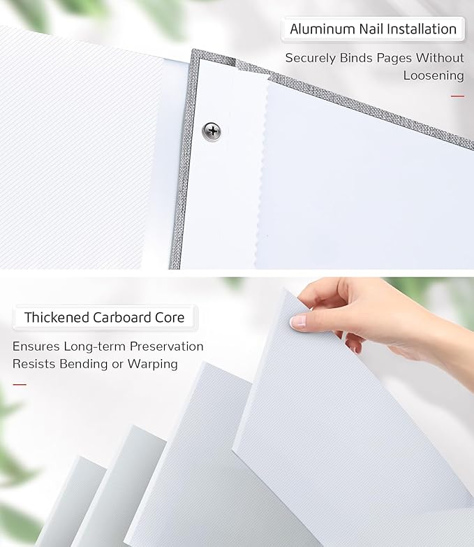 Photo Album Self Adhesive Scrapbook Album for 3x5 4x6 5x7 8x10 Pictures,40 Pages Linen Cover with Display Window DIY Photo Book,Ideal Gifts for Family Travel Wedding Baby